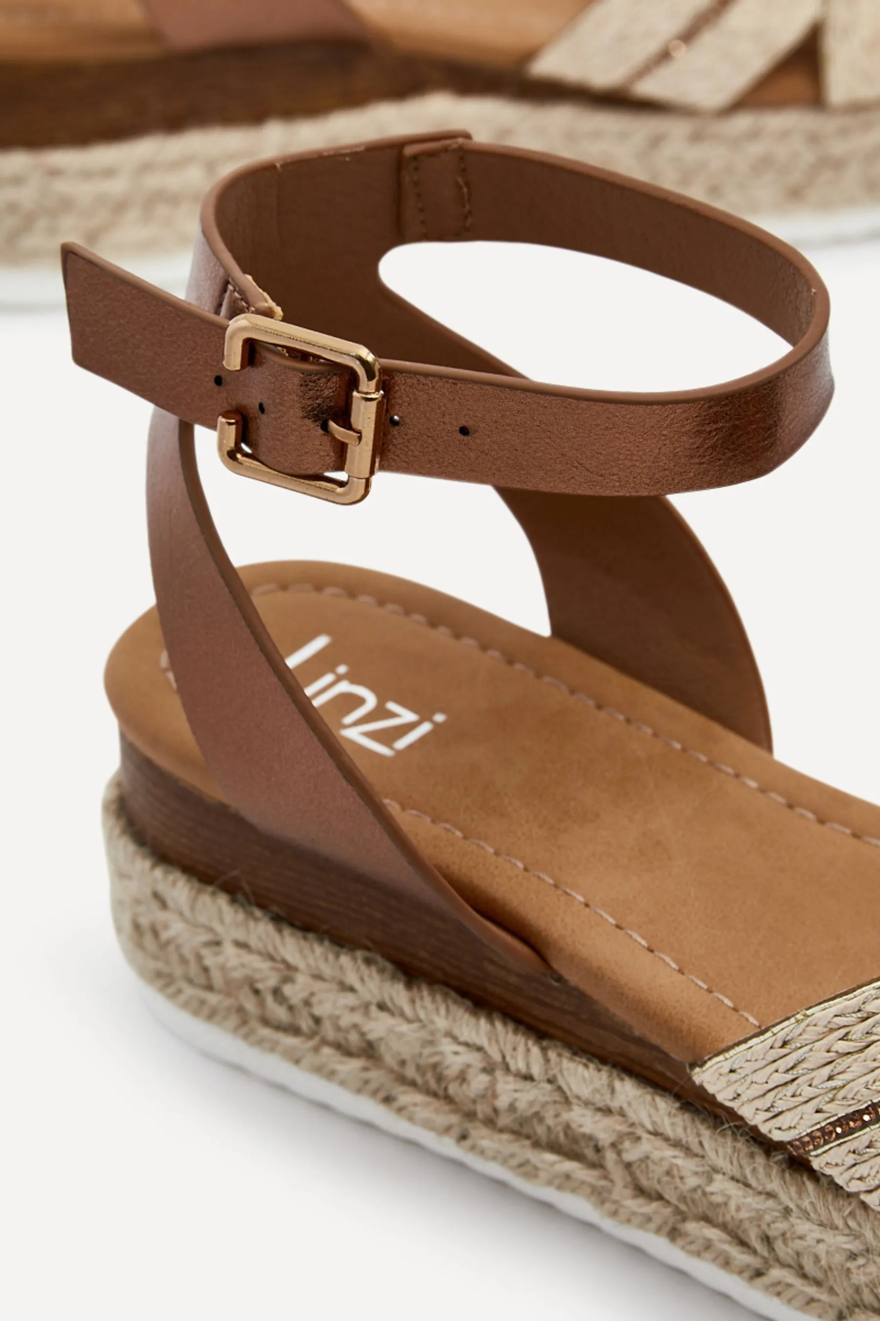 Linzi - Hazel - Zeppe con zeppa e zeppa con zeppa e espadrilles incrociate
