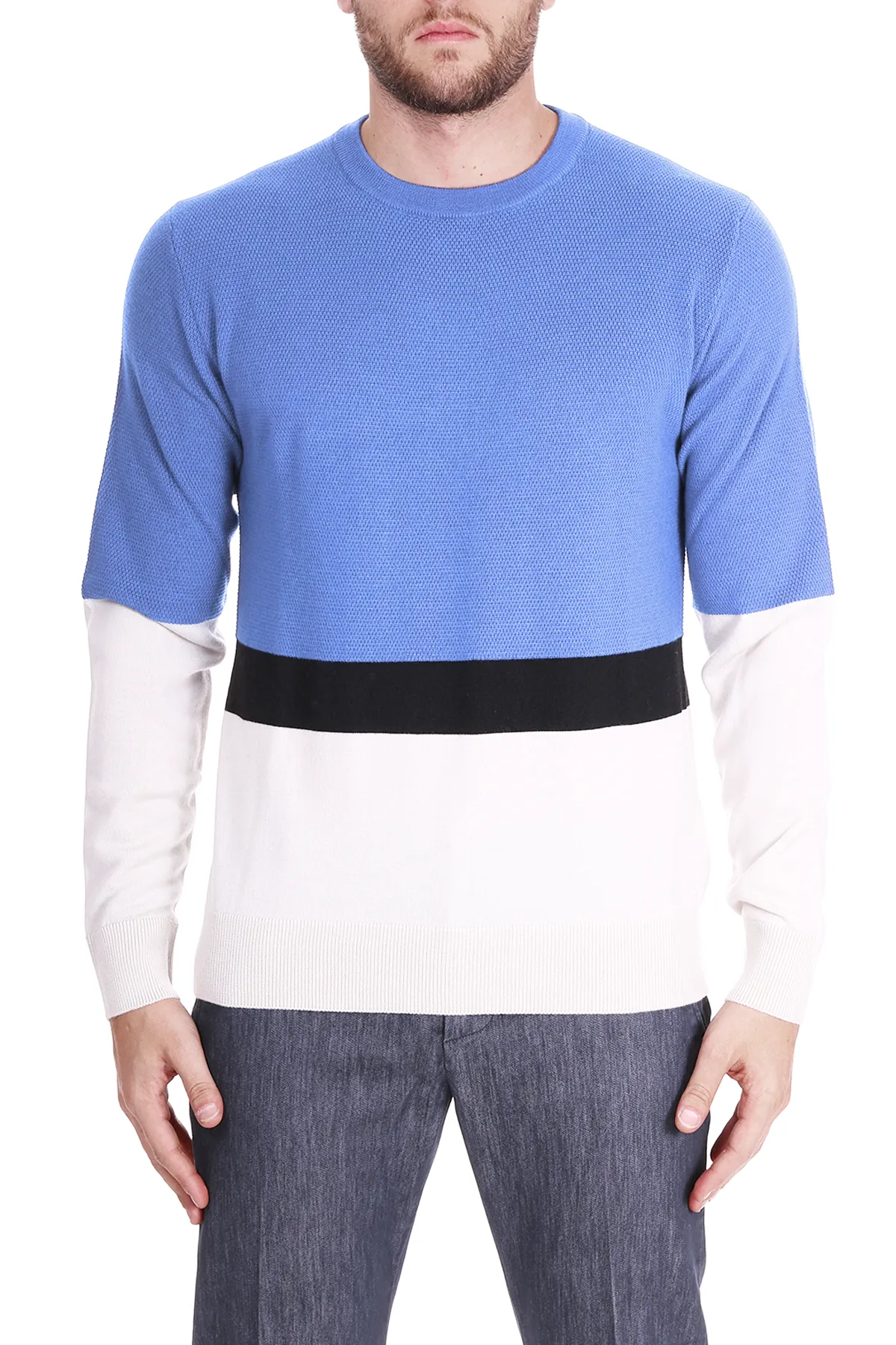 MAGLIA CON BANDE TRICOLORE