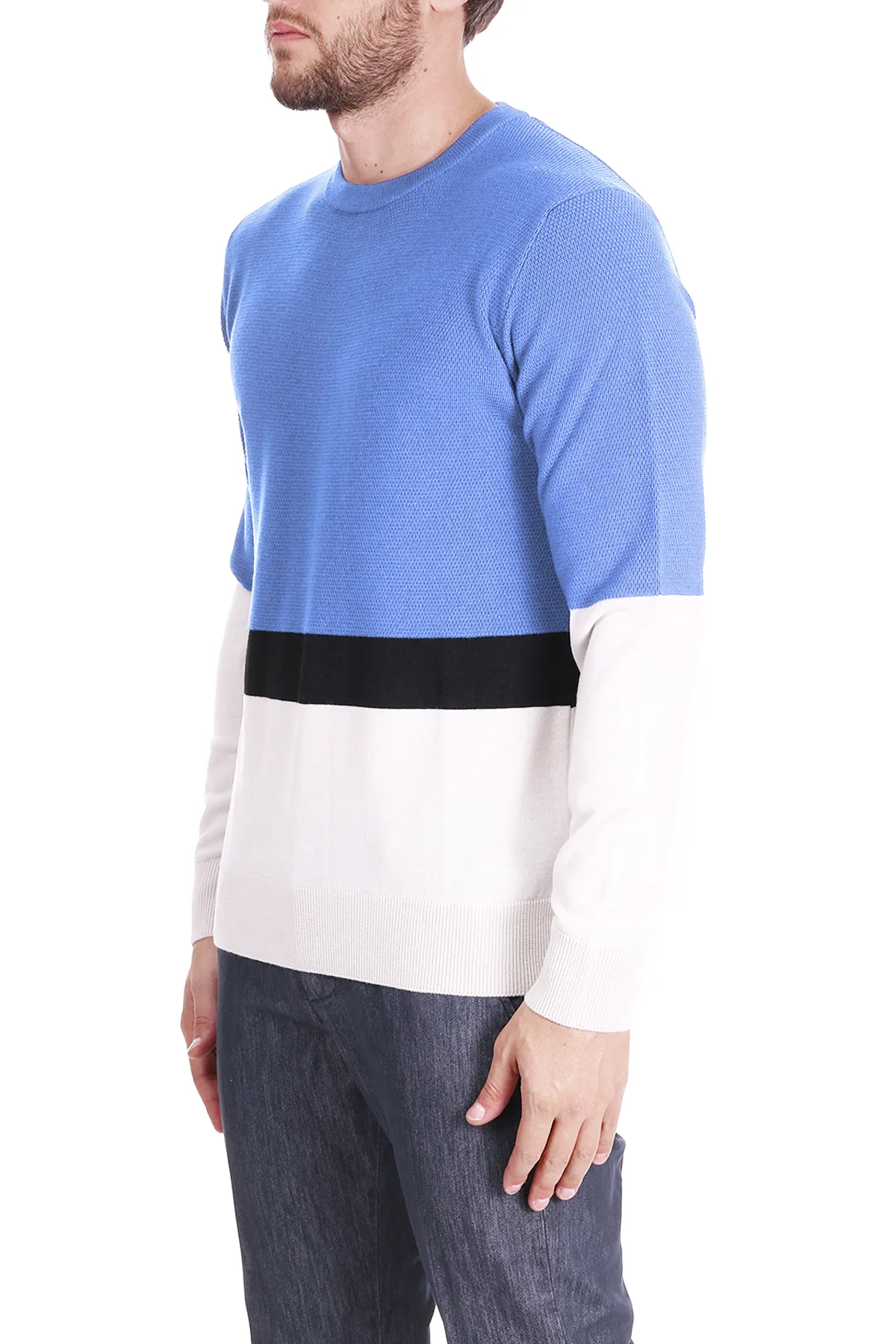 MAGLIA CON BANDE TRICOLORE