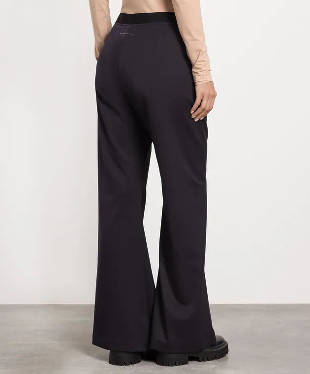 Maison Margiela MM6 Pantaloni a zampa blu S52KA0448S47848