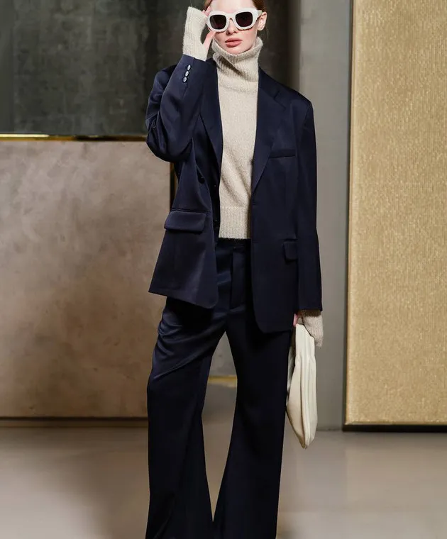 Maison Margiela MM6 Pantaloni a zampa blu S52KA0448S47848