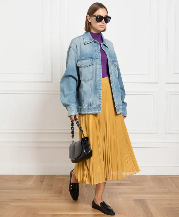 Max Mara Gonna plissettata gialla con lurex MILENA