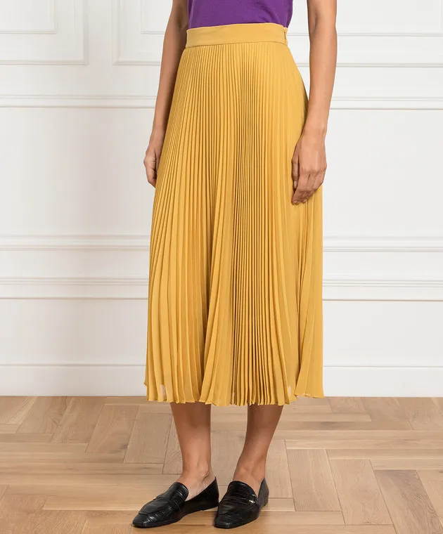 Max Mara Gonna plissettata gialla con lurex MILENA