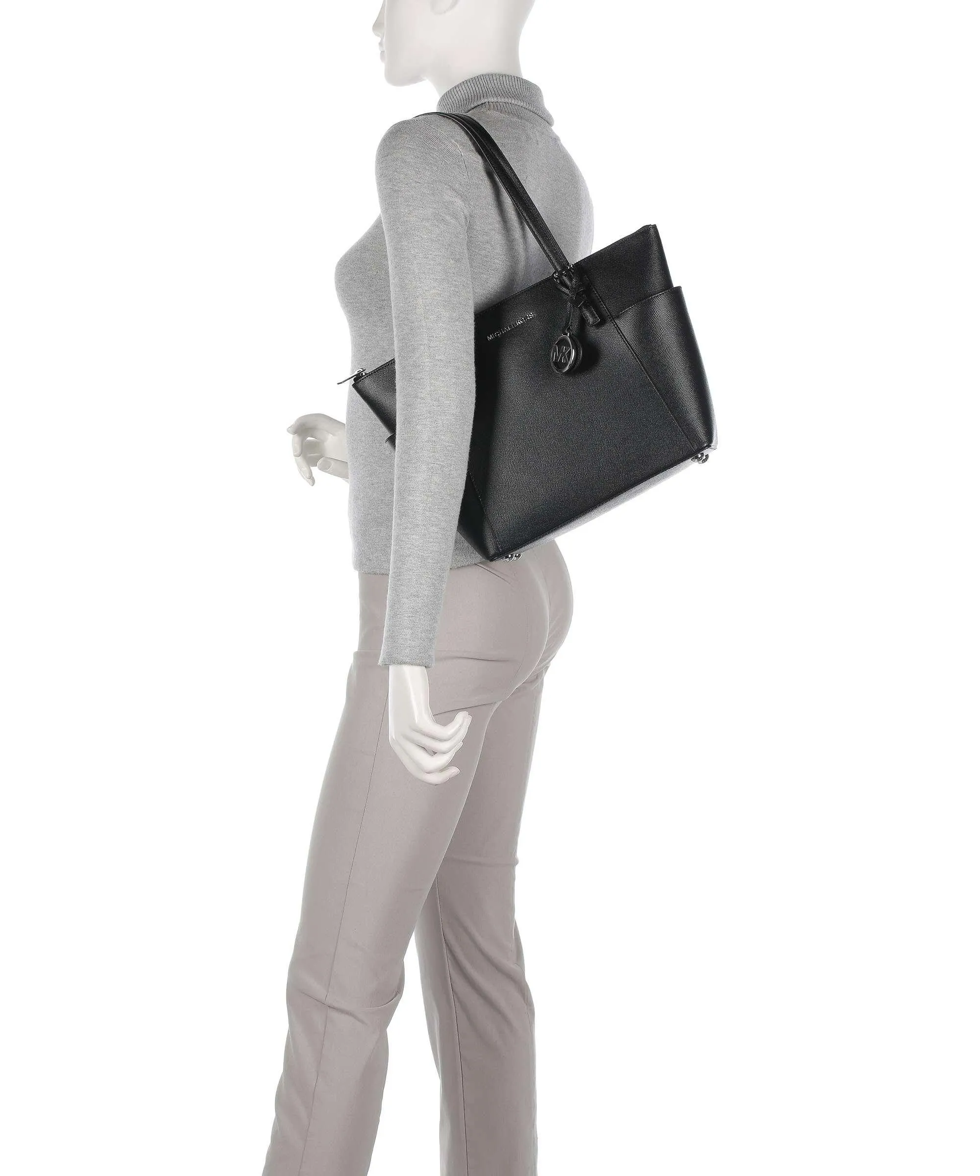  Michael Kors Jet Set Item Borsa shopper pelle di vacchetta grana nero  