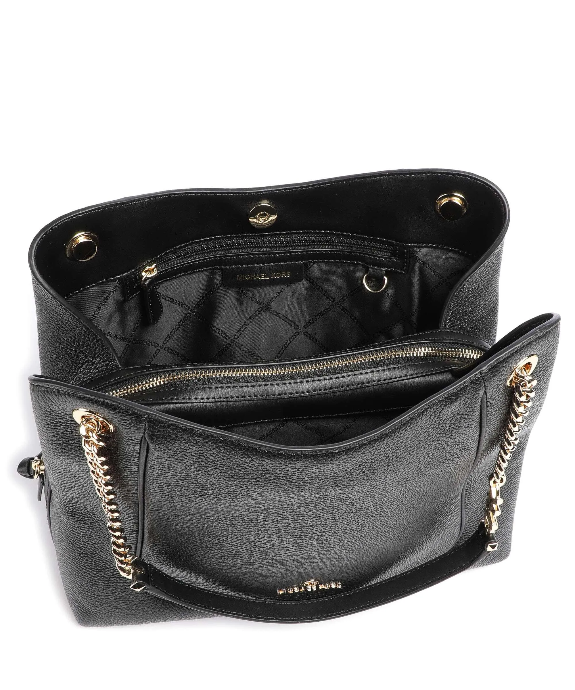  Michael Kors Piper Borsa hobo pelle di vacchetta grana nero  