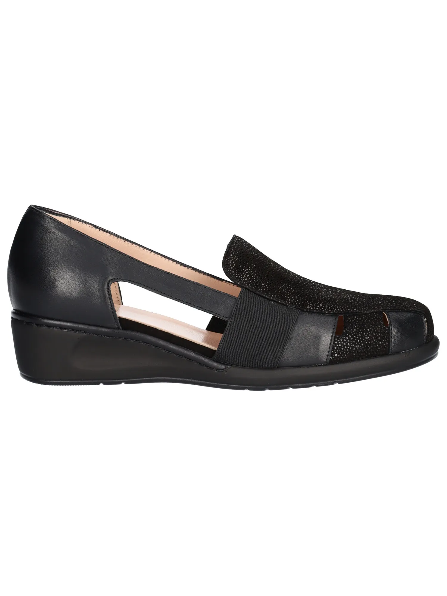 Mocassino con zeppa bassa Confort da donna nero