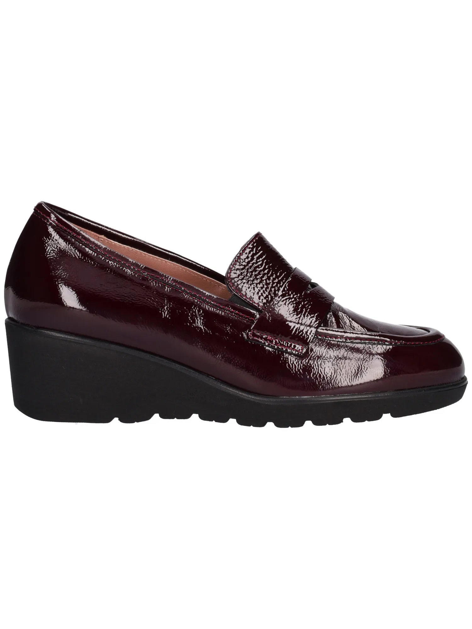 Mocassino con zeppa Confort da donna bordeaux