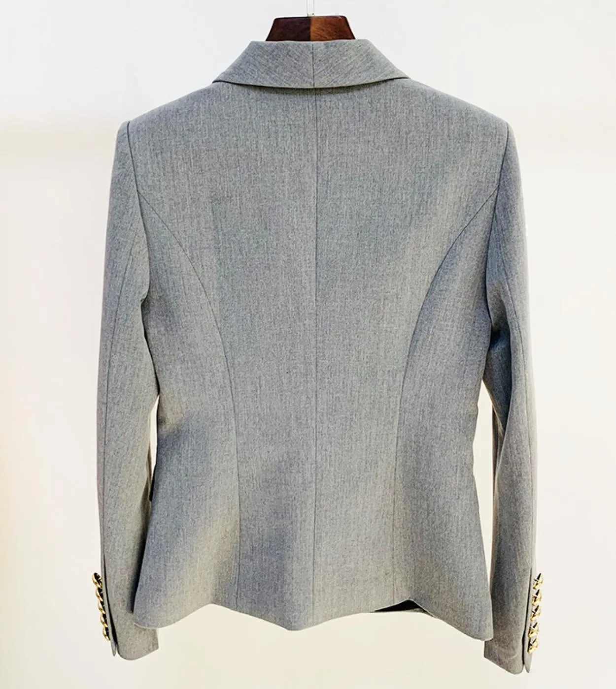 Moda di alta qualità 2023 Giacca Deisigner Womens Lion Buttons Doppio petto Slim Classic collo a scialle Blazerblazers