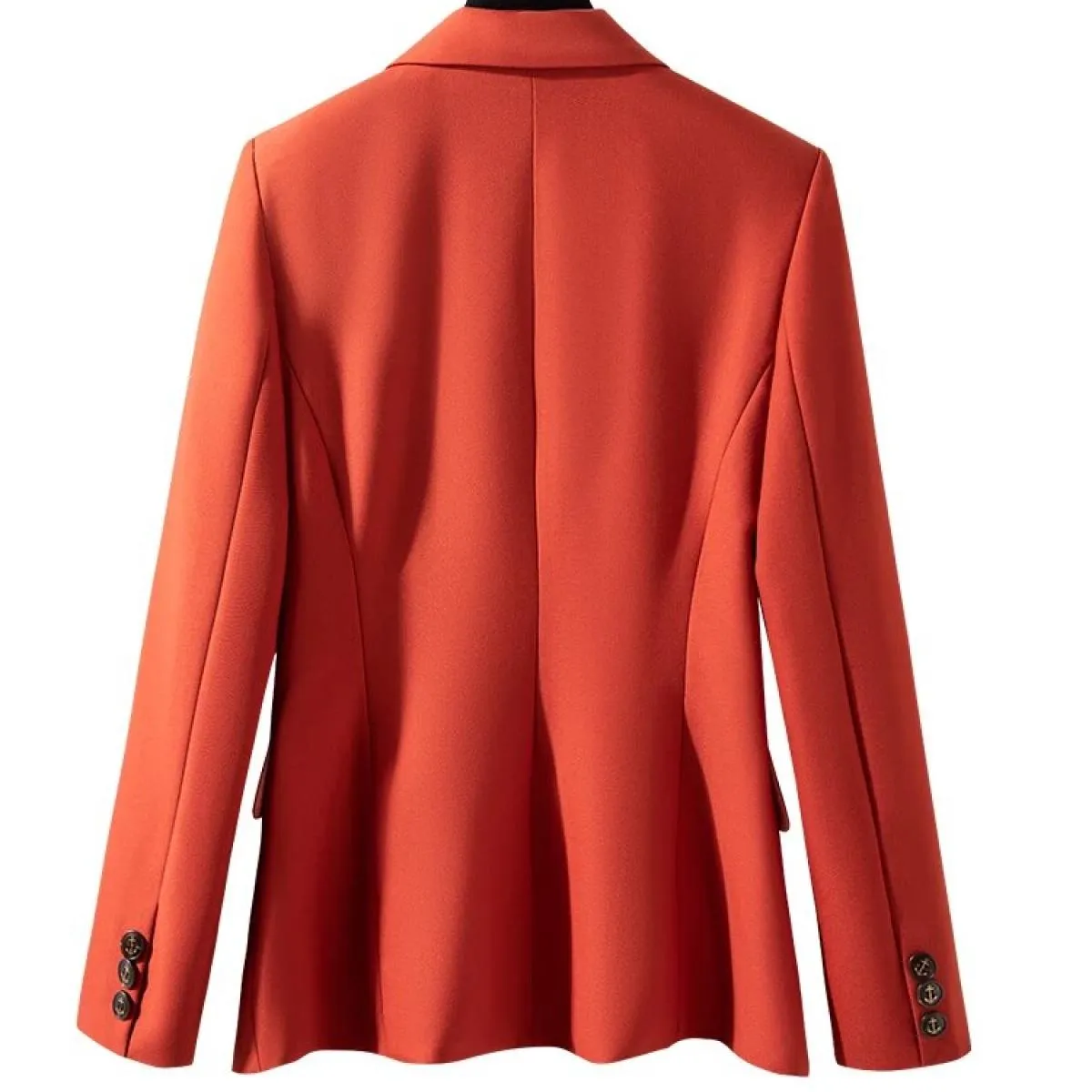 Moda Nero Arancione Caffè Giacca da donna Giacca da ufficio da donna formale Giacca da donna a maniche lunghe con bottone singol
