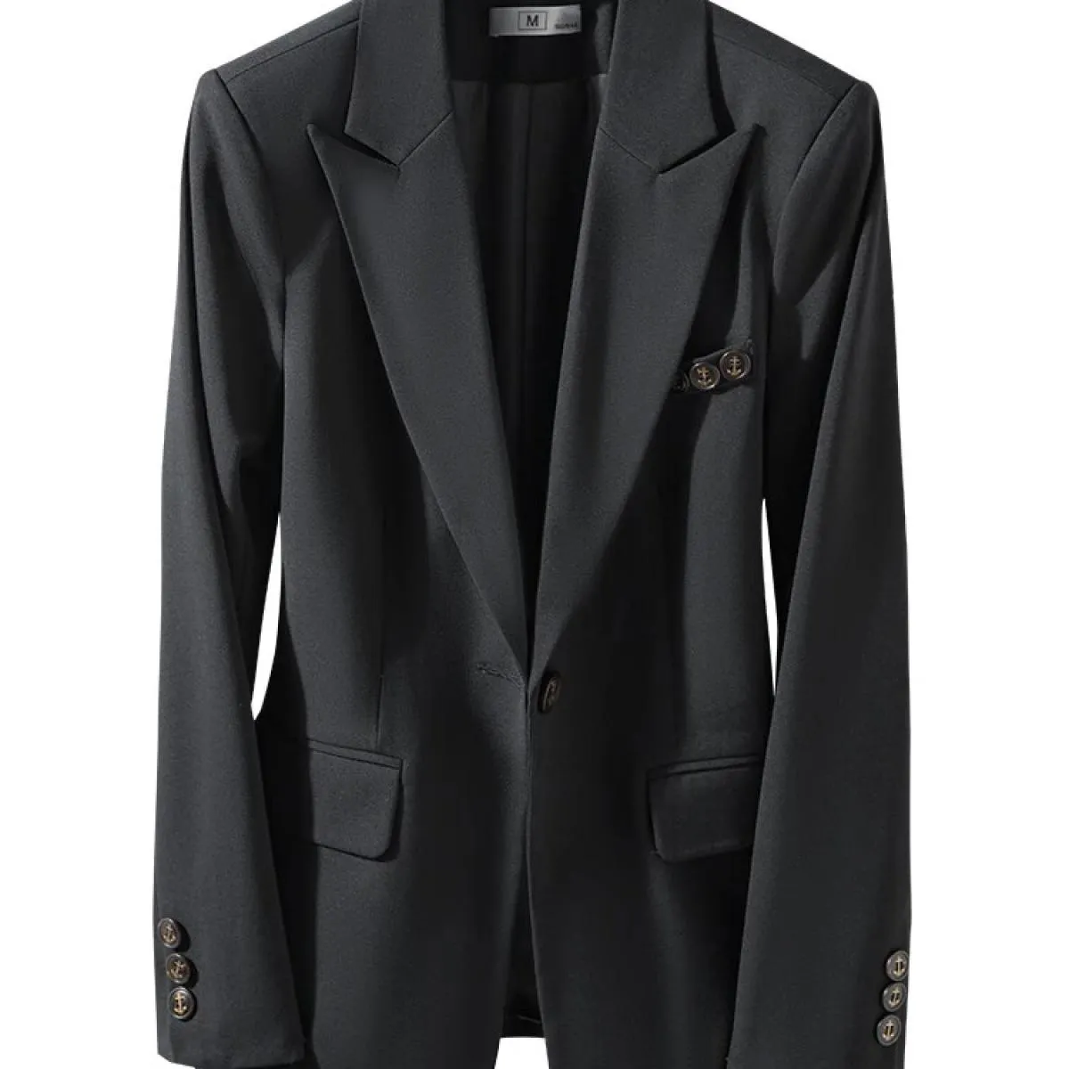 Moda Nero Arancione Caffè Giacca da donna Giacca da ufficio da donna formale Giacca da donna a maniche lunghe con bottone singol