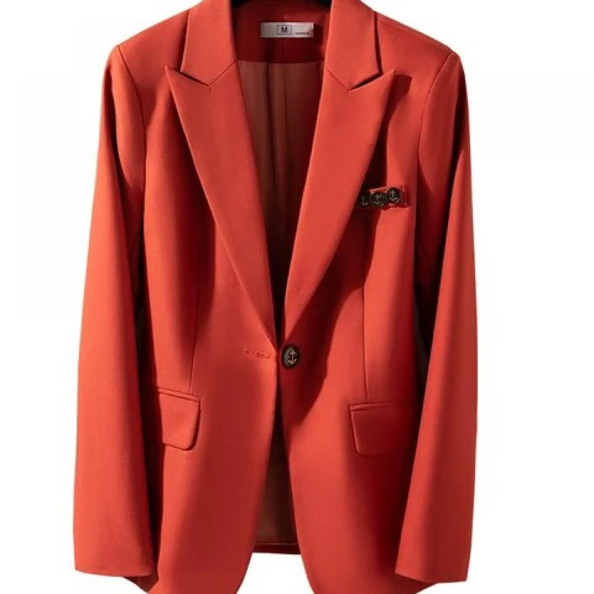 Moda Nero Arancione Caffè Giacca da donna Giacca da ufficio da donna formale Giacca da donna a maniche lunghe con bottone singol
