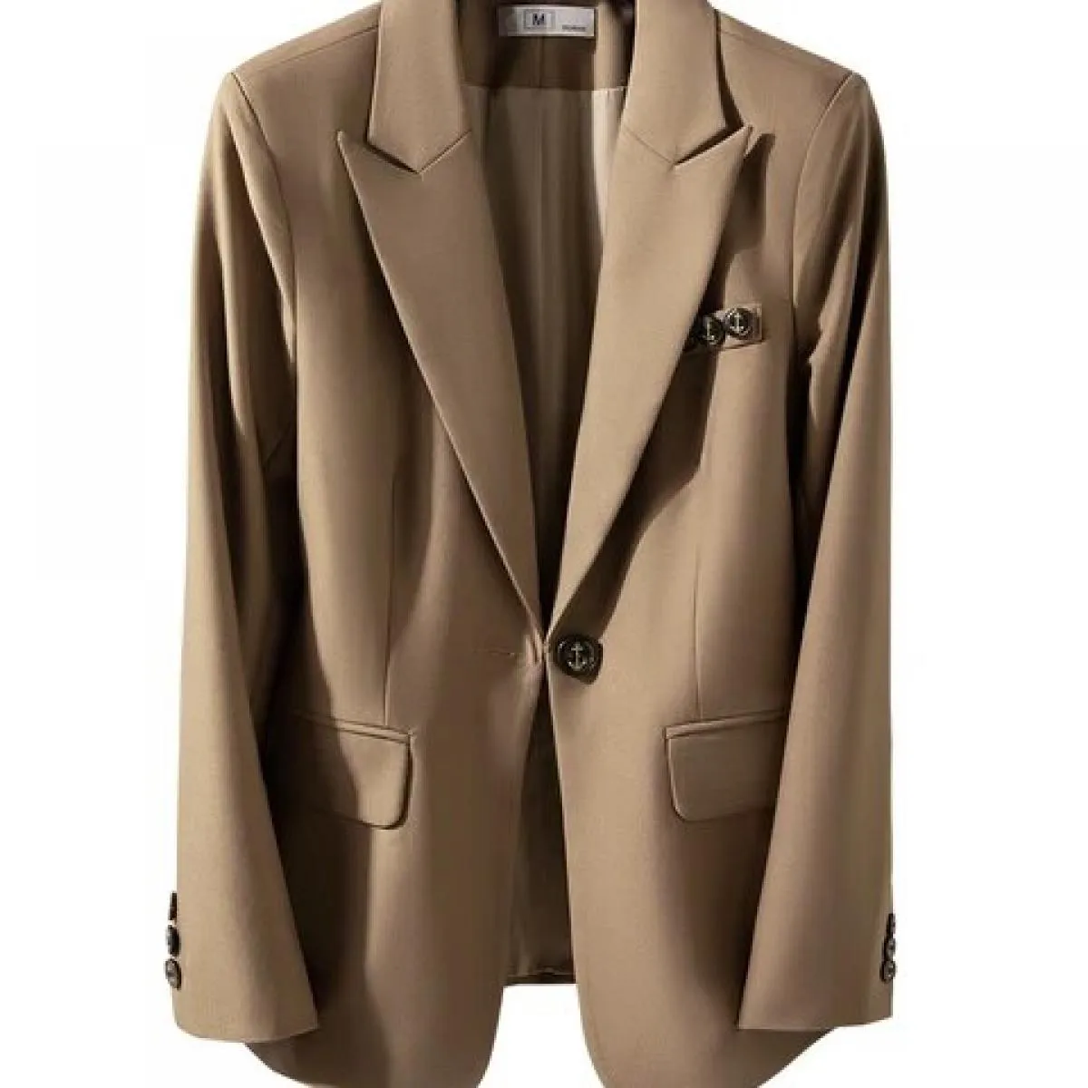 Moda Nero Arancione Caffè Giacca da donna Giacca da ufficio da donna formale Giacca da donna a maniche lunghe con bottone singol
