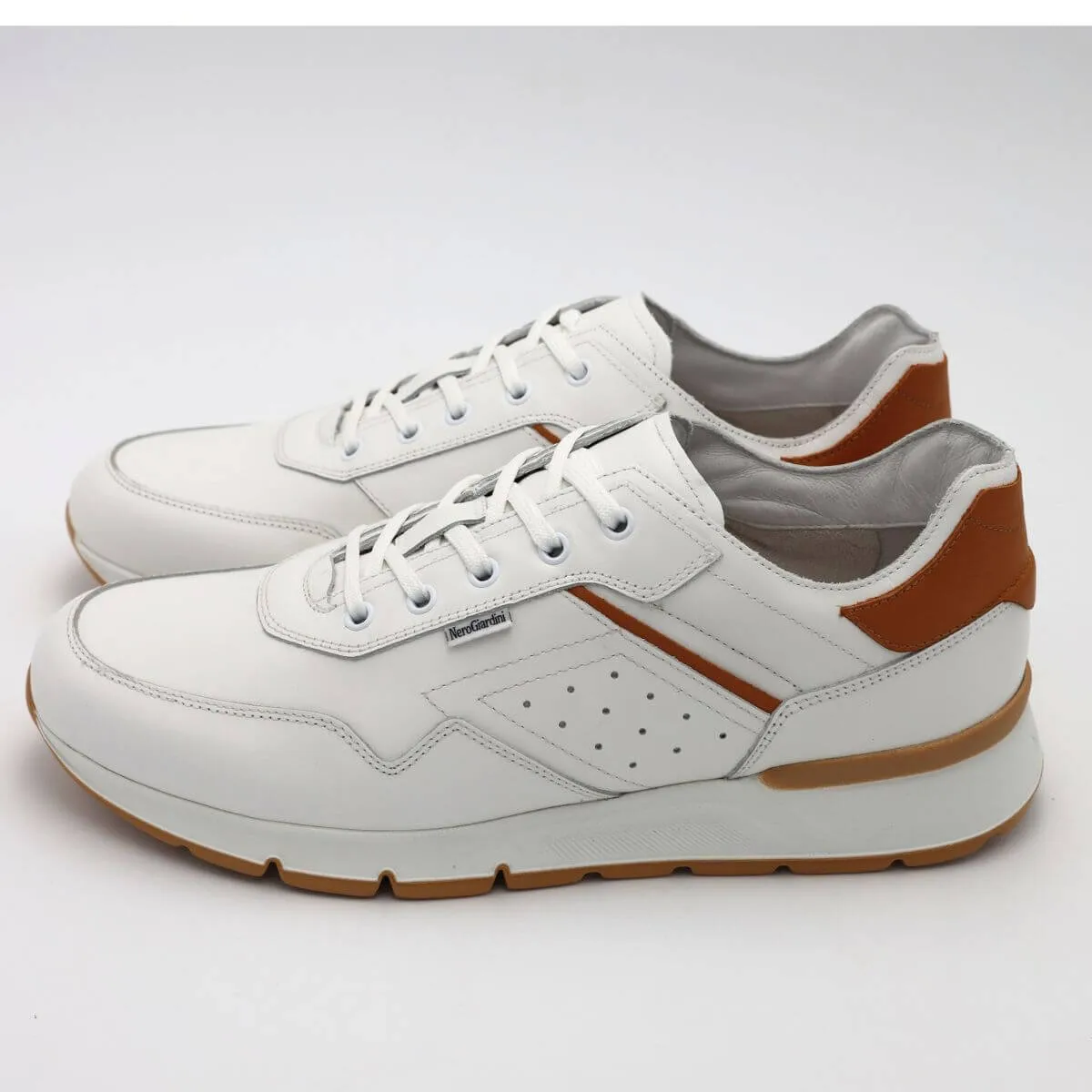 NERO GIARDINI SNEAKER E400192U 707 PELLE BIANCO  