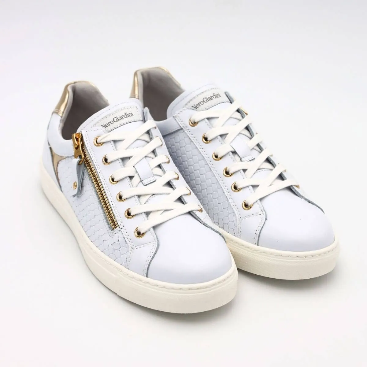 NERO GIARDINI SNEAKER E409922D 707 INTRECCIO BIANCO  