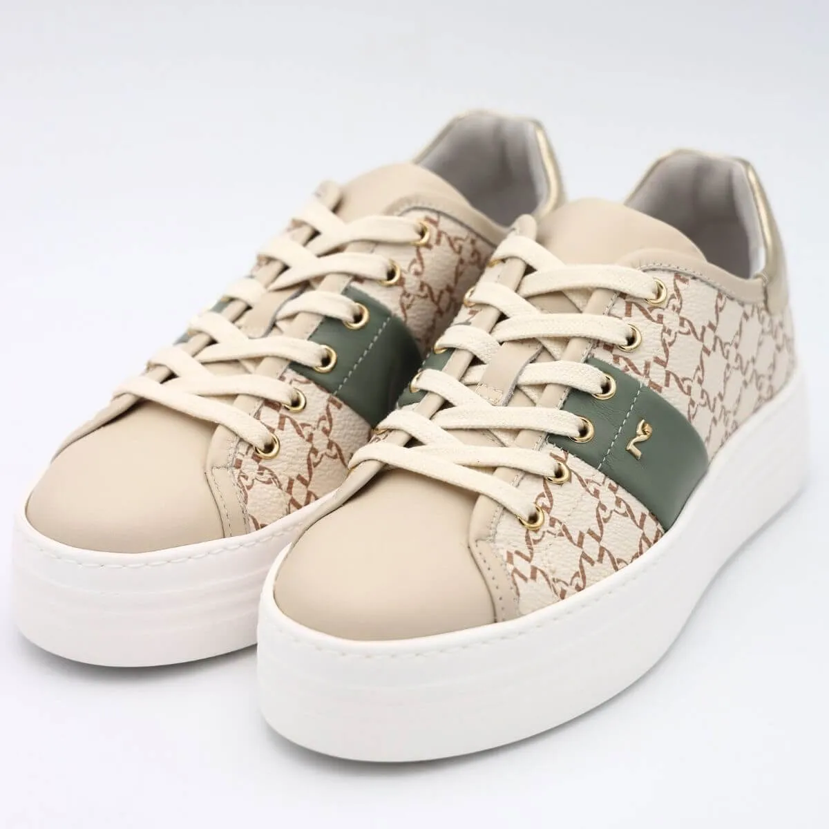 NERO GIARDINI SNEAKER E409958D 710 LOGATA BEIGE  