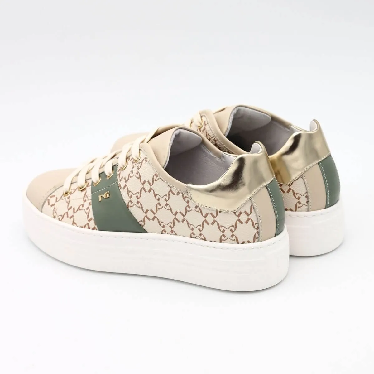 NERO GIARDINI SNEAKER E409958D 710 LOGATA BEIGE  