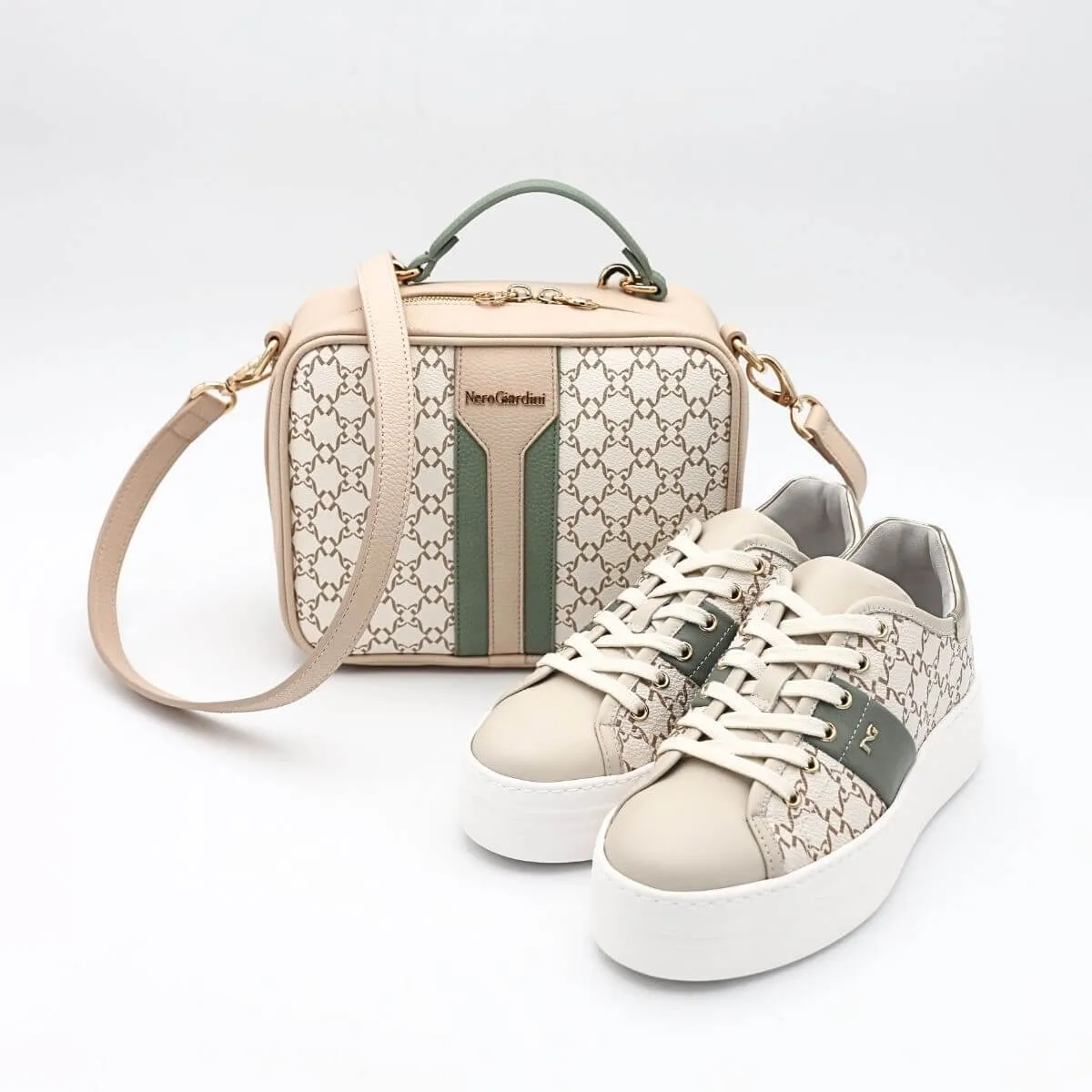 NERO GIARDINI SNEAKER E409958D 710 LOGATA BEIGE  