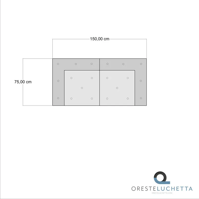 OresteLuchetta Divano 2 posti OUTDOOR IKAT, grigio
