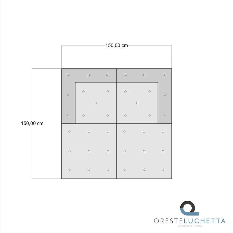 OresteLuchetta Divano 2 posti OUTDOOR IKAT, grigio