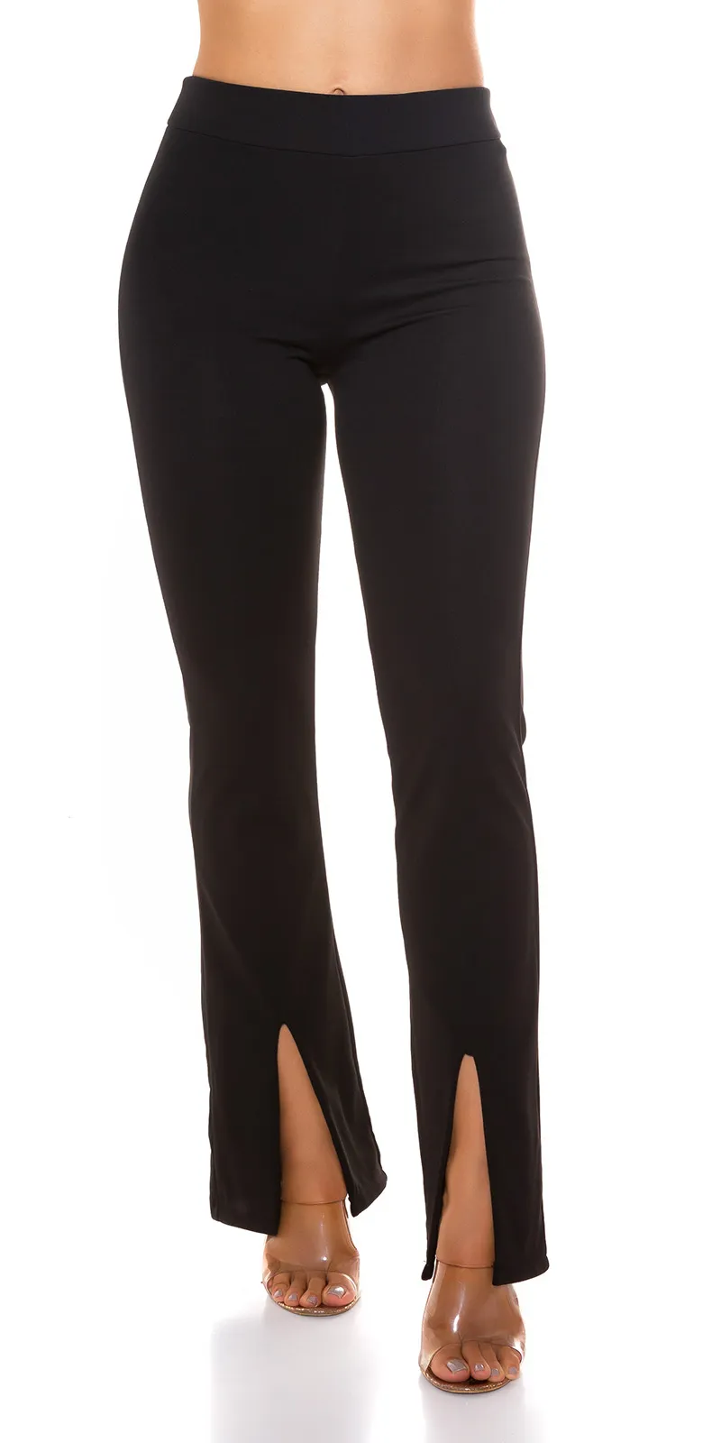 Pantalone a zampa LE181 nero