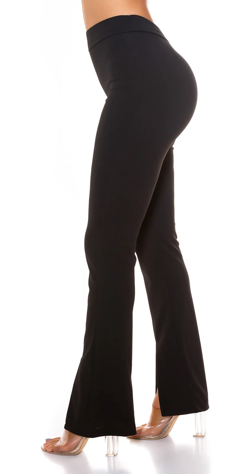 Pantalone a zampa LE181 nero