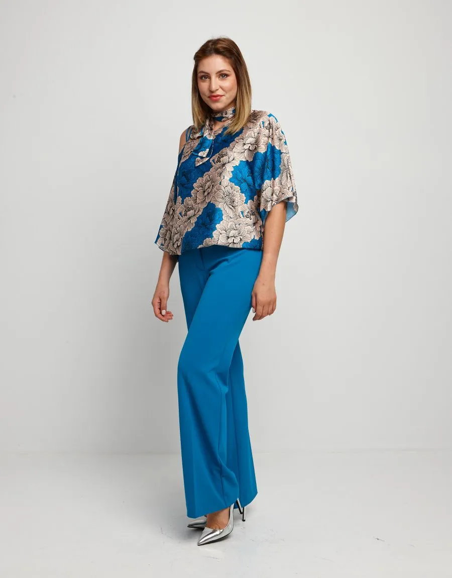 Pantalone a zampa turchese