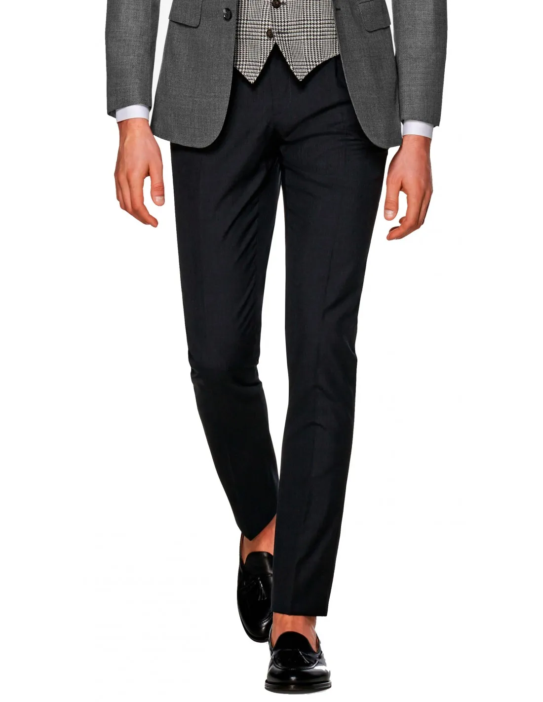 Pantalone con pinces in Lana Sallia grigio scuro 4 stagioni