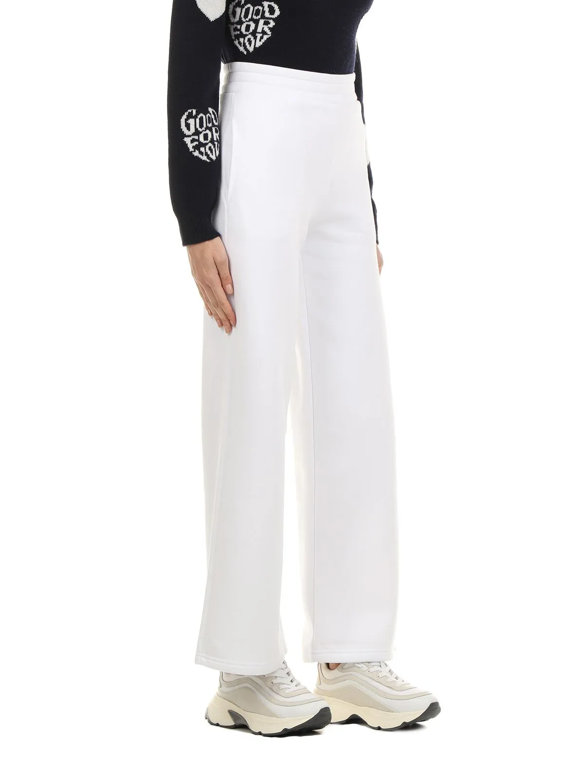PANTALONE TUTA IN MISTO COTONE BIANCO