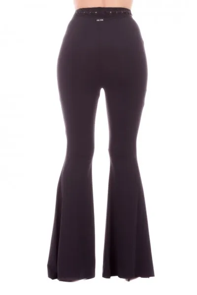 Pantaloni a zampa con passamaneria Black