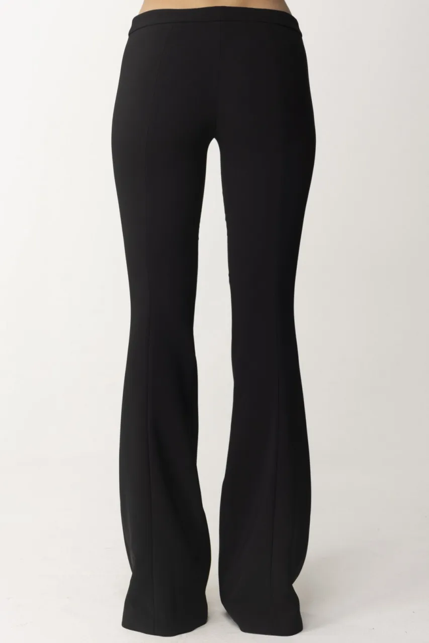 Pantaloni a zampa in crepe Nero