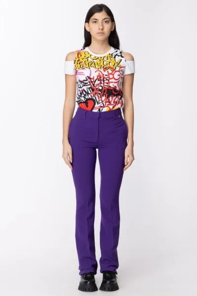 Pantaloni a zampa in crepe VIBRANT VIOLET
