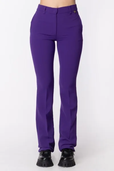 Pantaloni a zampa in crepe VIBRANT VIOLET