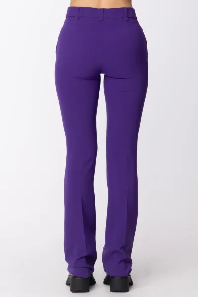Pantaloni a zampa in crepe VIBRANT VIOLET