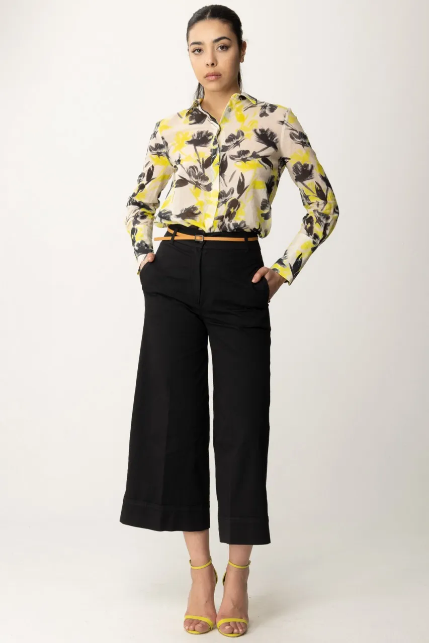 Pantaloni cropped con cintura NERO DIAMANTE
