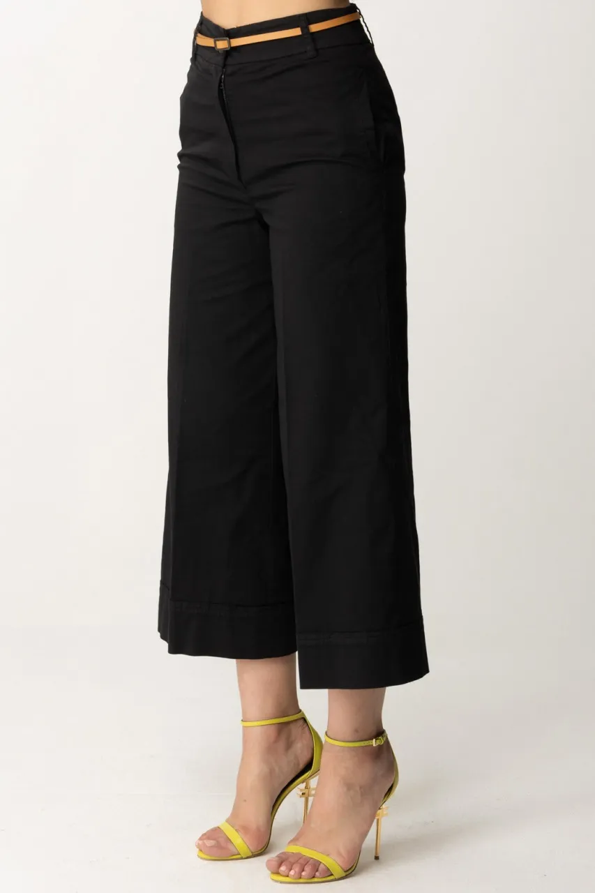 Pantaloni cropped con cintura NERO DIAMANTE