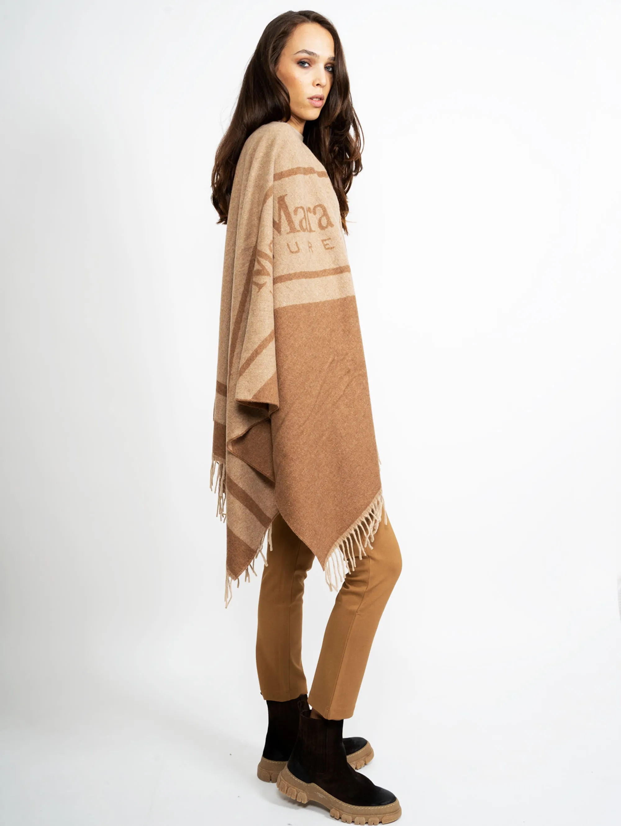 Pantaloni Cropped Gamba Dritta Cammello