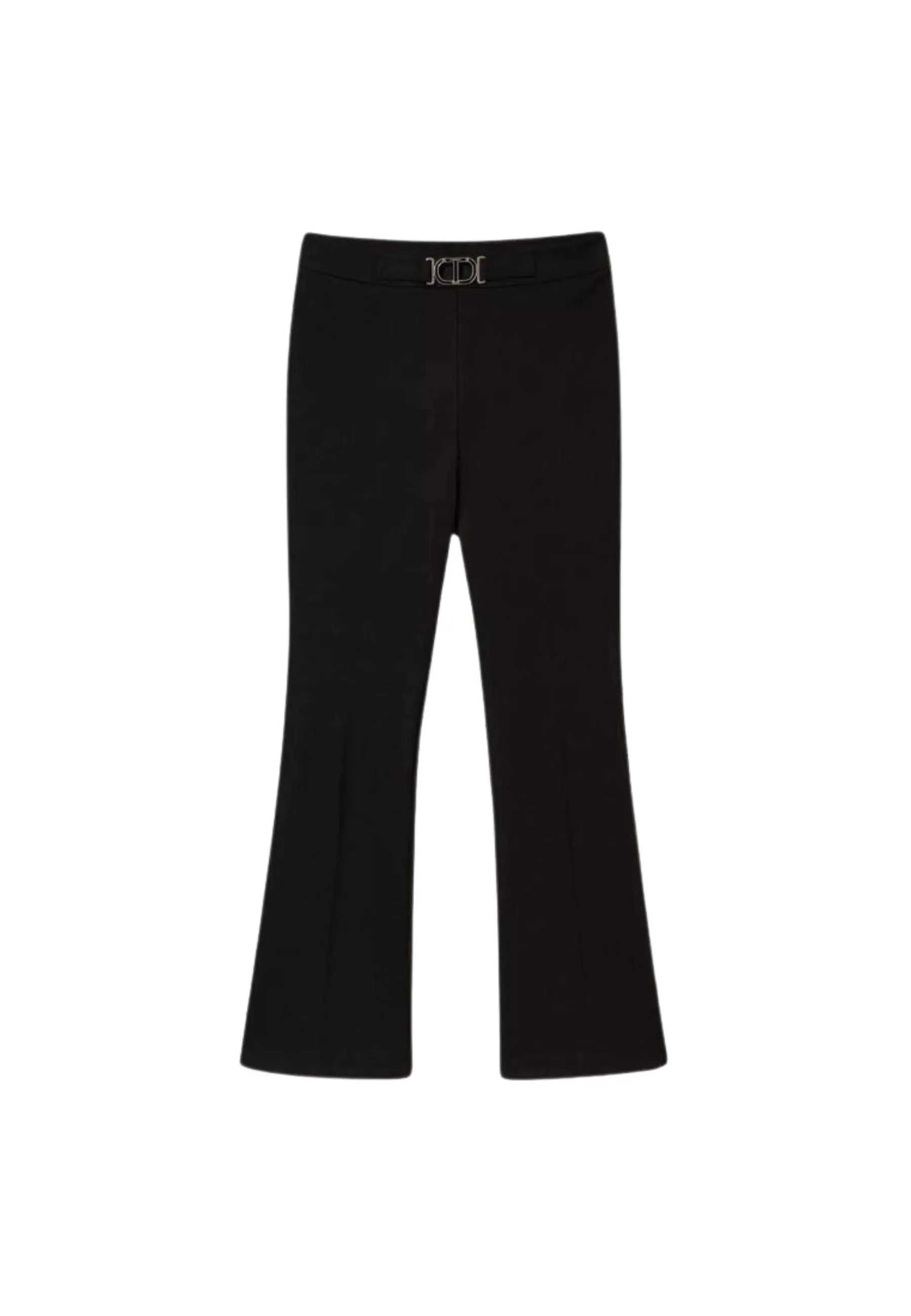 Pantaloni flare con fibbia Oval T