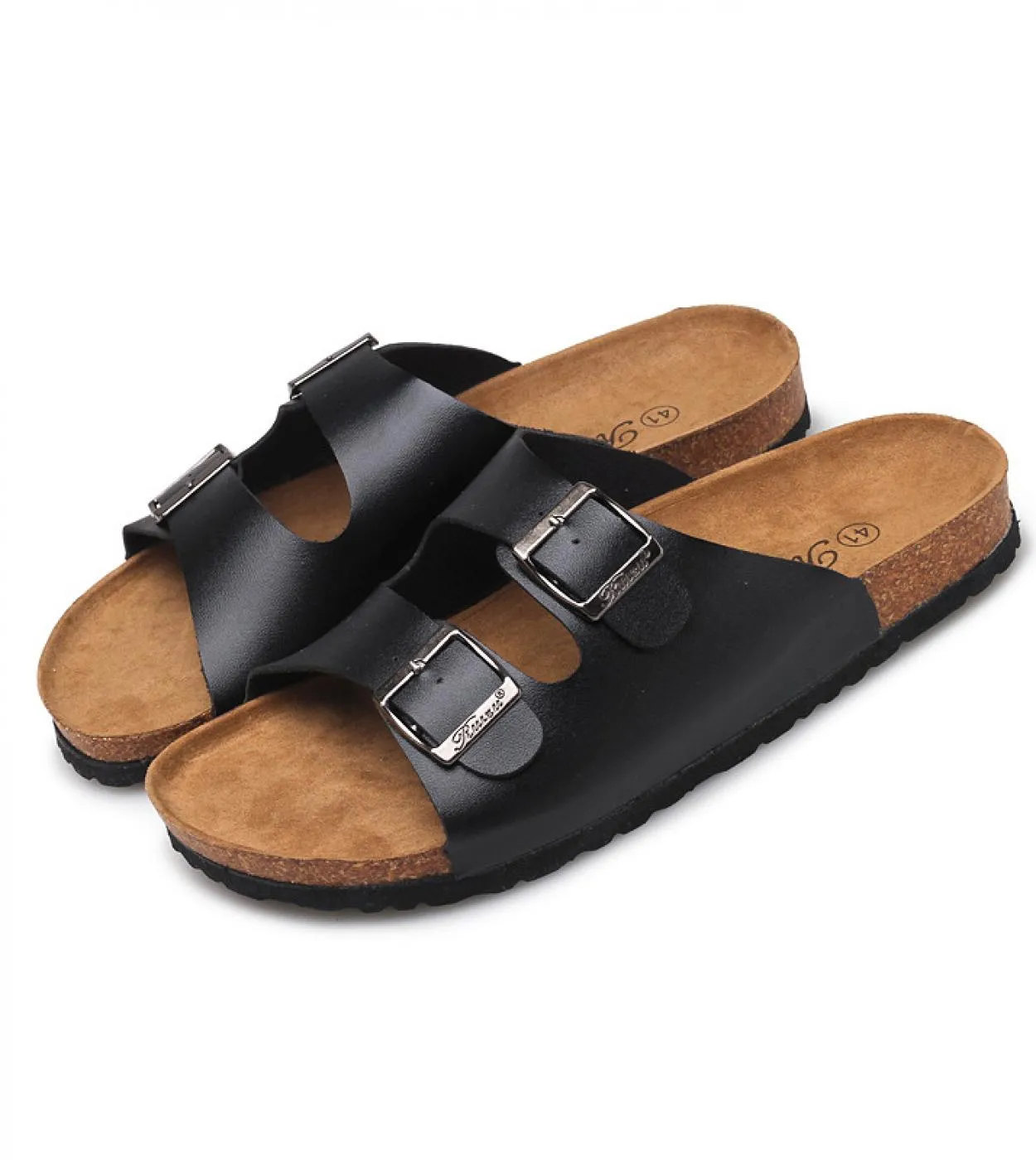 Pantofole da uomo Comfort Soft Cork Two Buckle Slides Calzature Outdoor o Indoor Infradito Beach Uomo Scarpe Sandali 2023