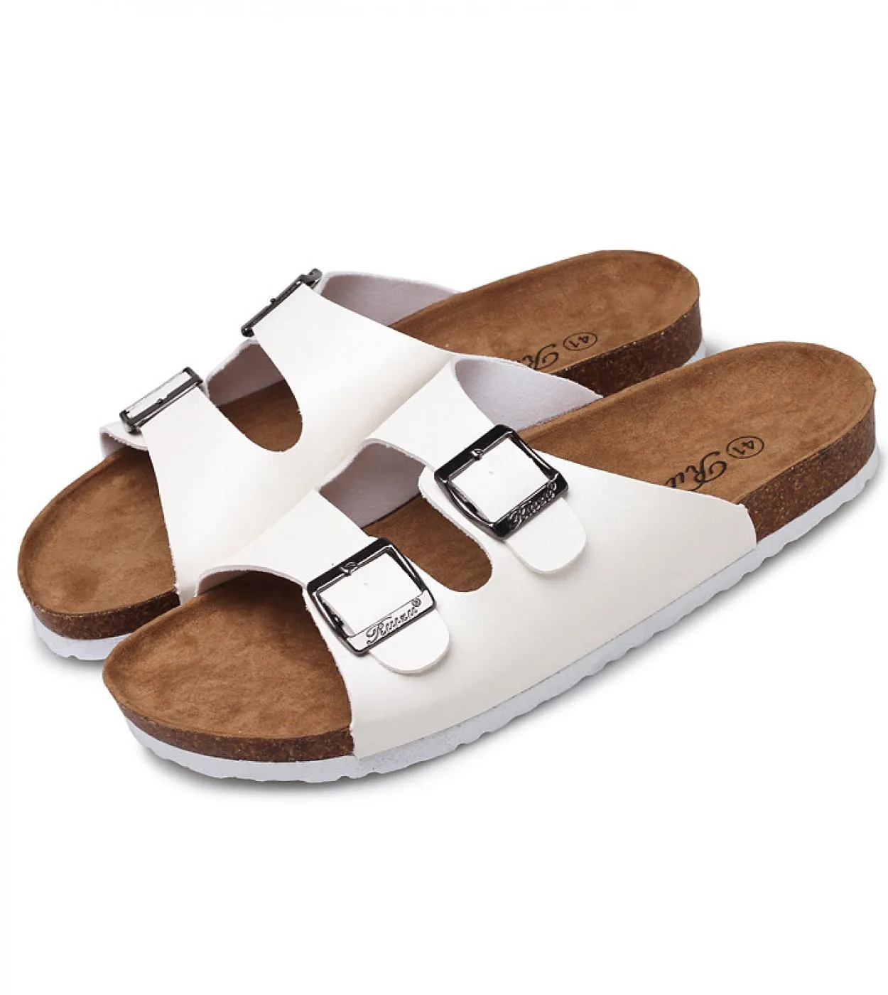 Pantofole da uomo Comfort Soft Cork Two Buckle Slides Calzature Outdoor o Indoor Infradito Beach Uomo Scarpe Sandali 2023