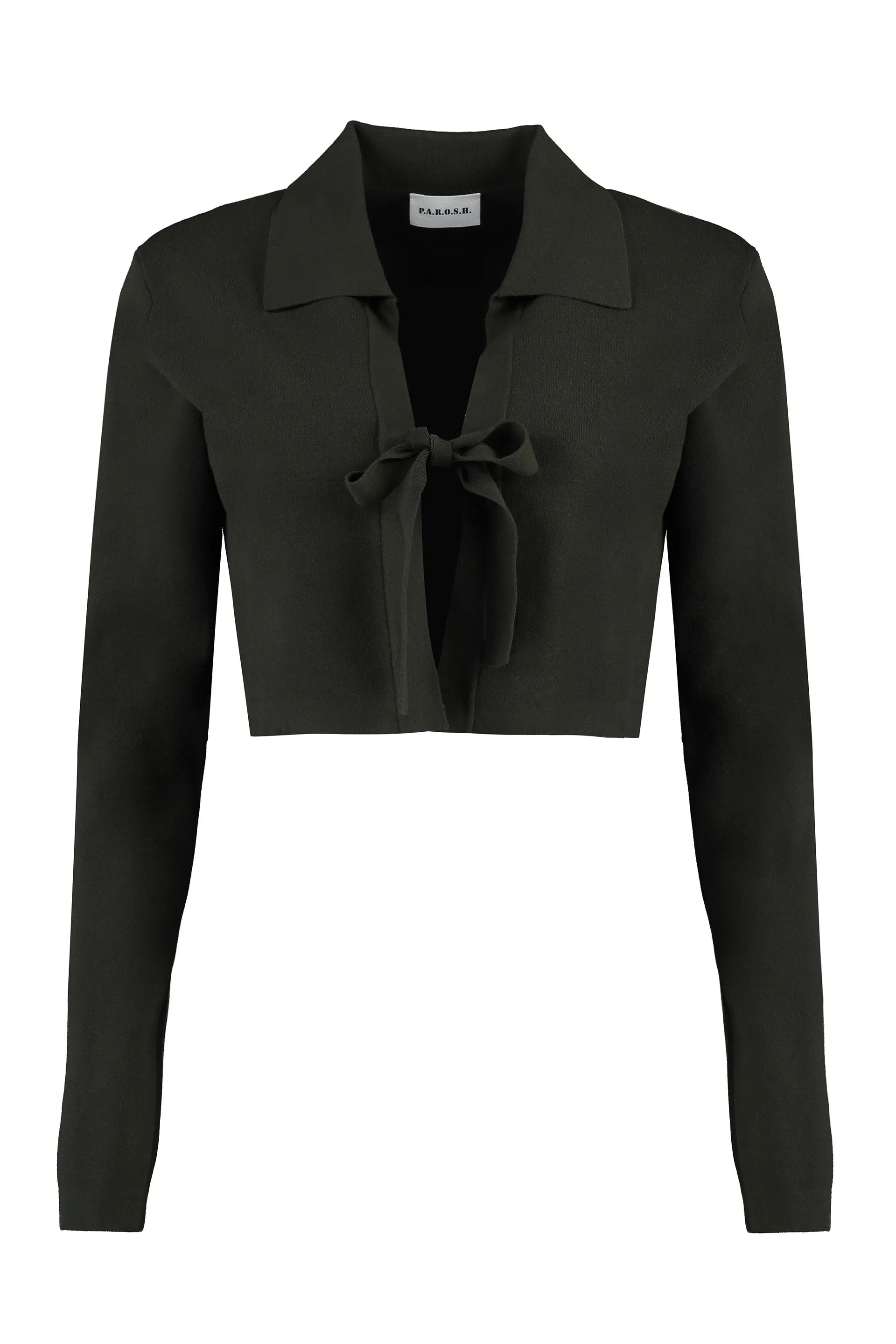Parosh Crop-top in maglia a coste