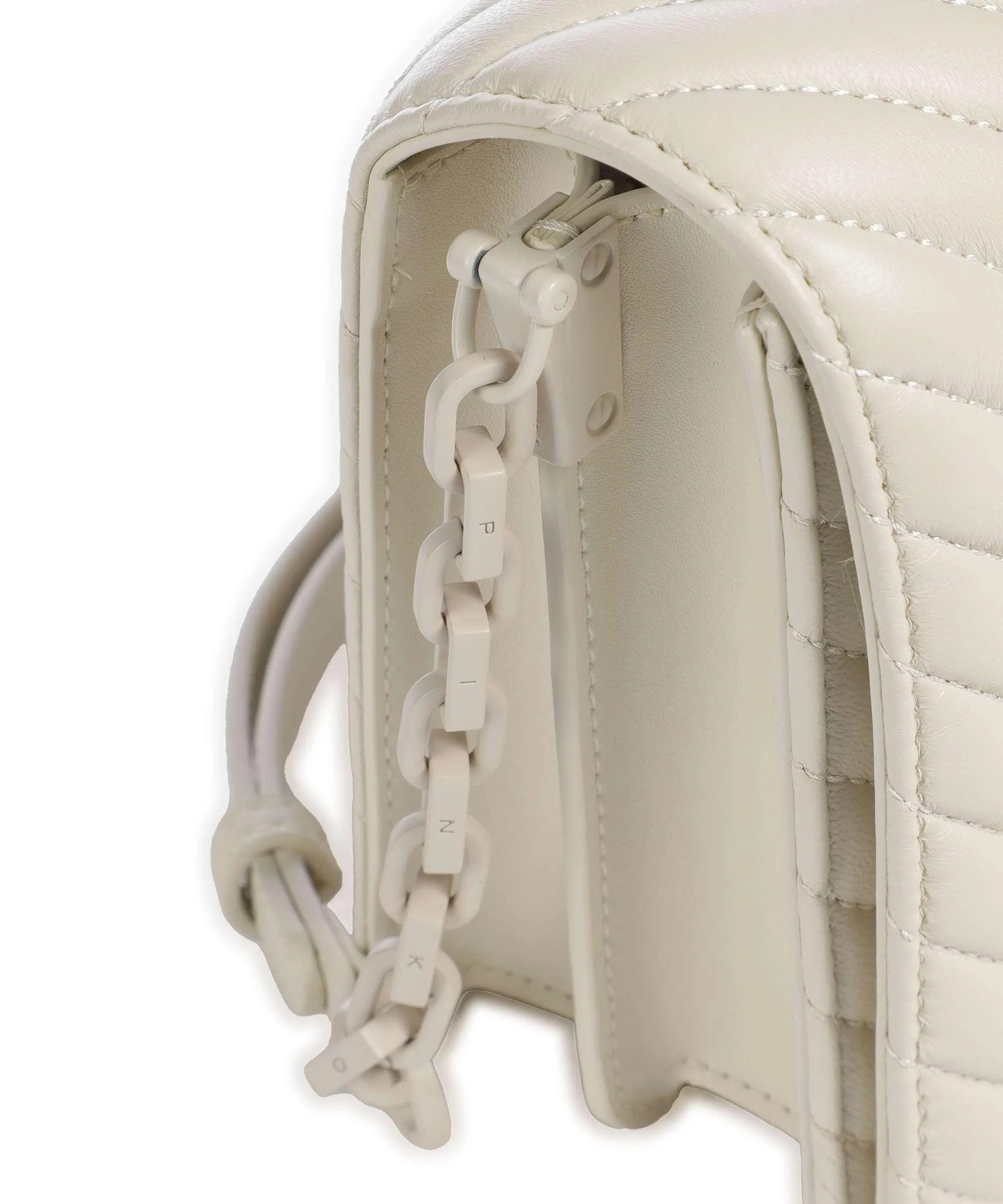  Pinko Love Click Classic Borsa a tracolla pelle di pecora avorio  