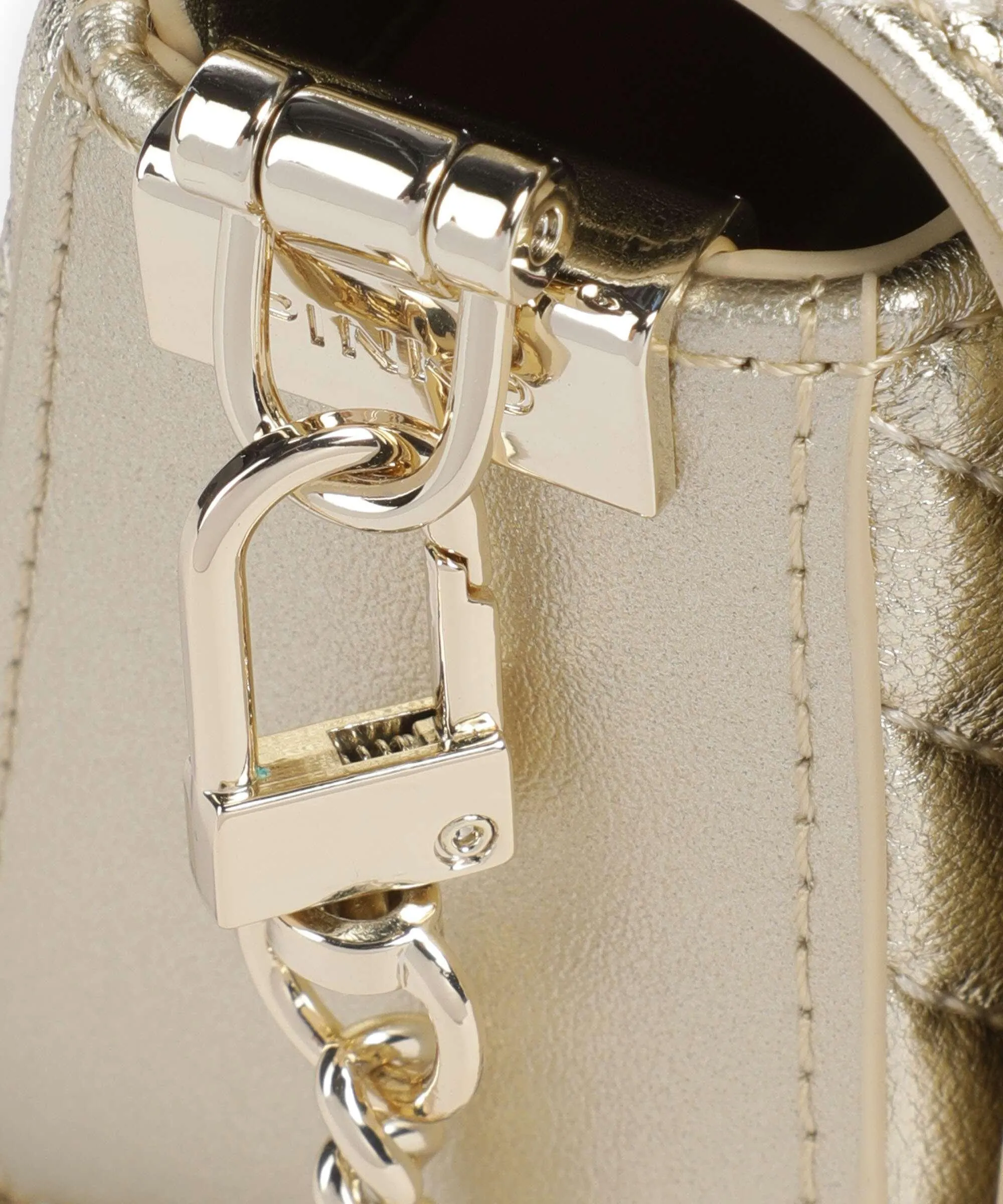  Pinko Love Click Micro Borsa a tracolla pelle di pecora oro  