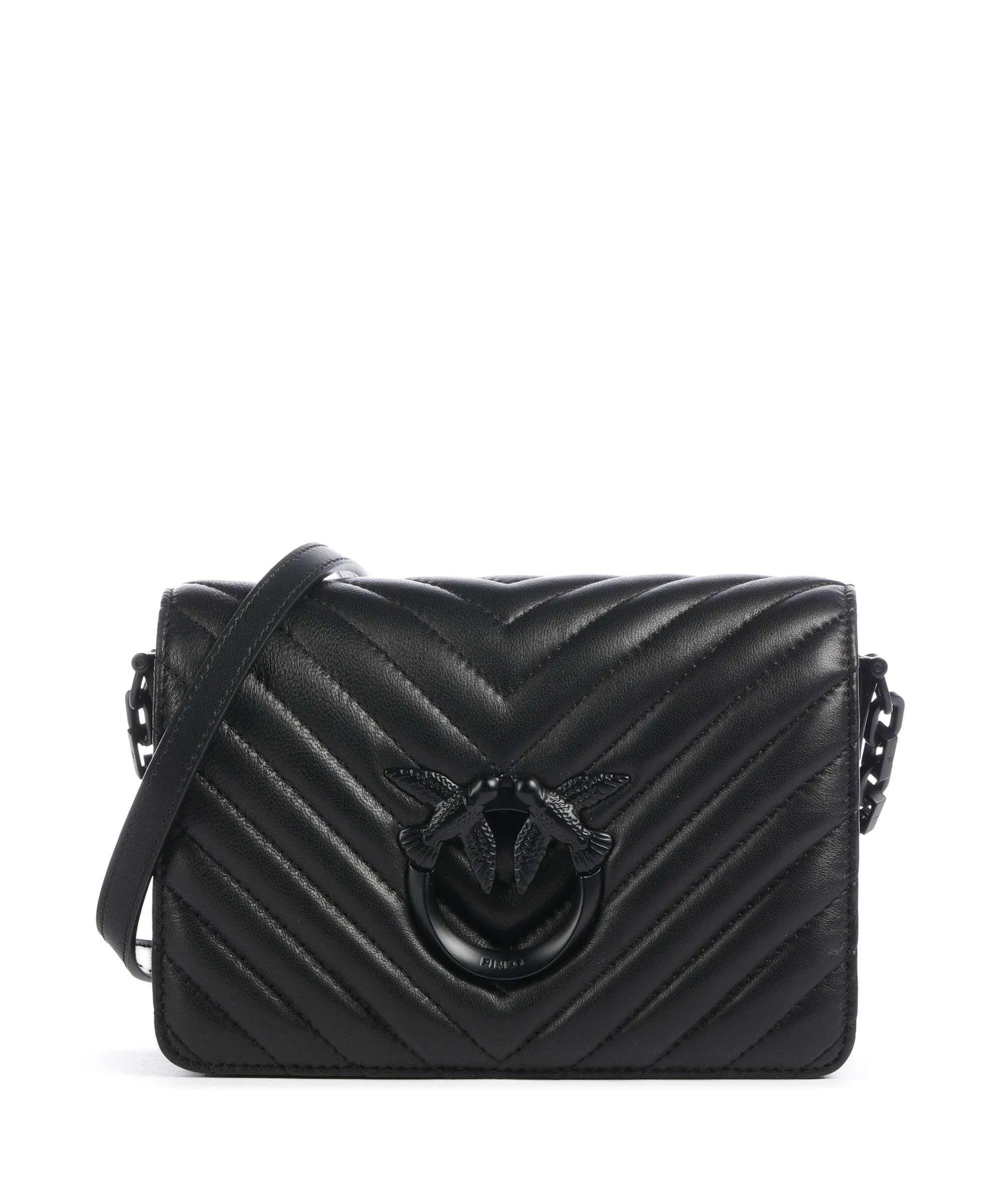  Pinko Love Click Mini Borsa a tracolla pelle di pecora nero  