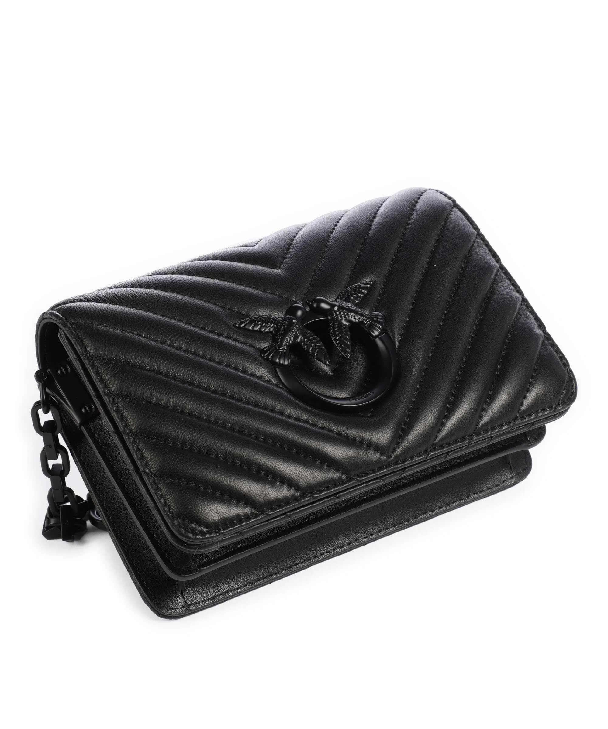  Pinko Love Click Mini Borsa a tracolla pelle di pecora nero  