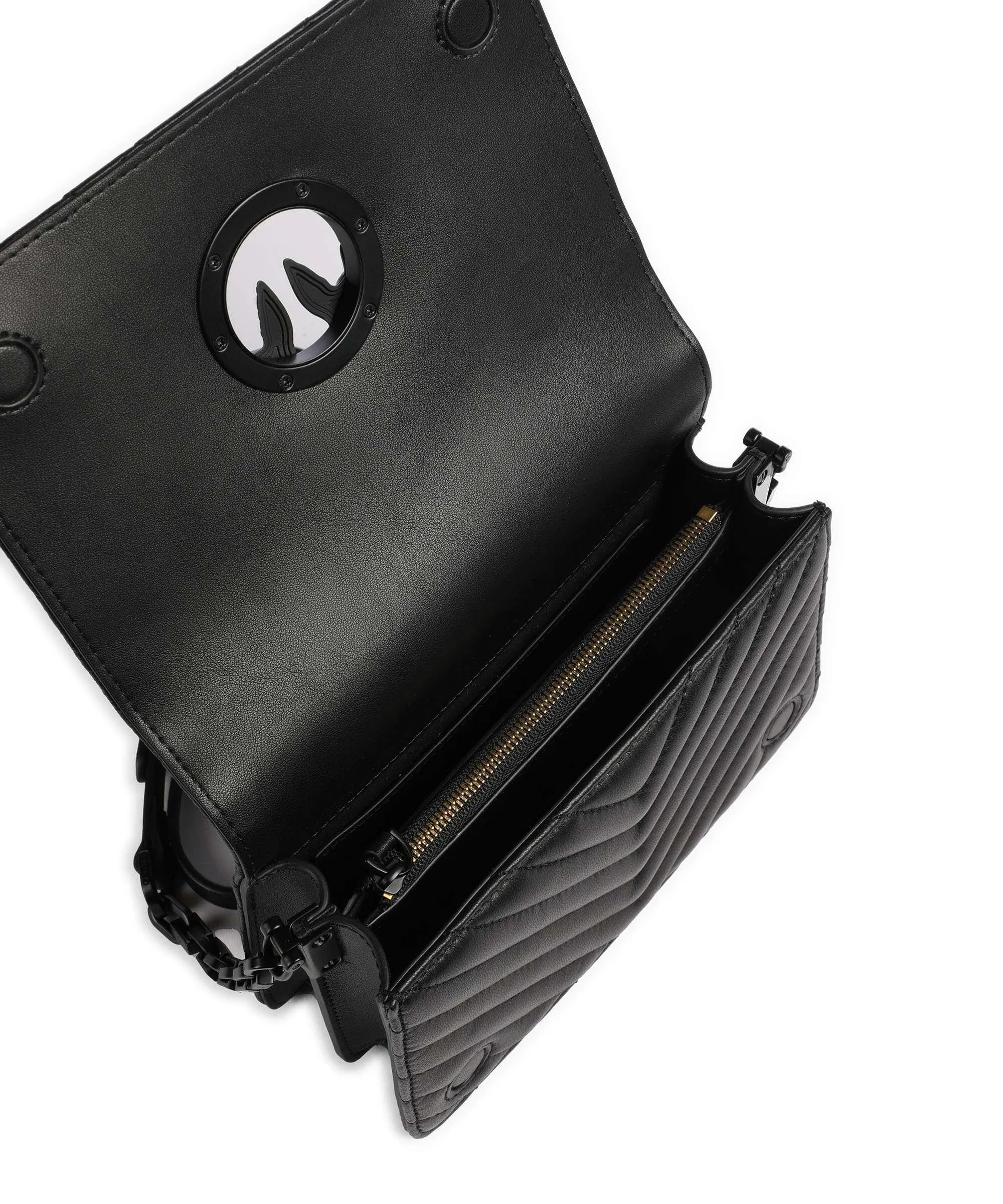 Pinko Love Click Mini Borsa a tracolla pelle di pecora nero  