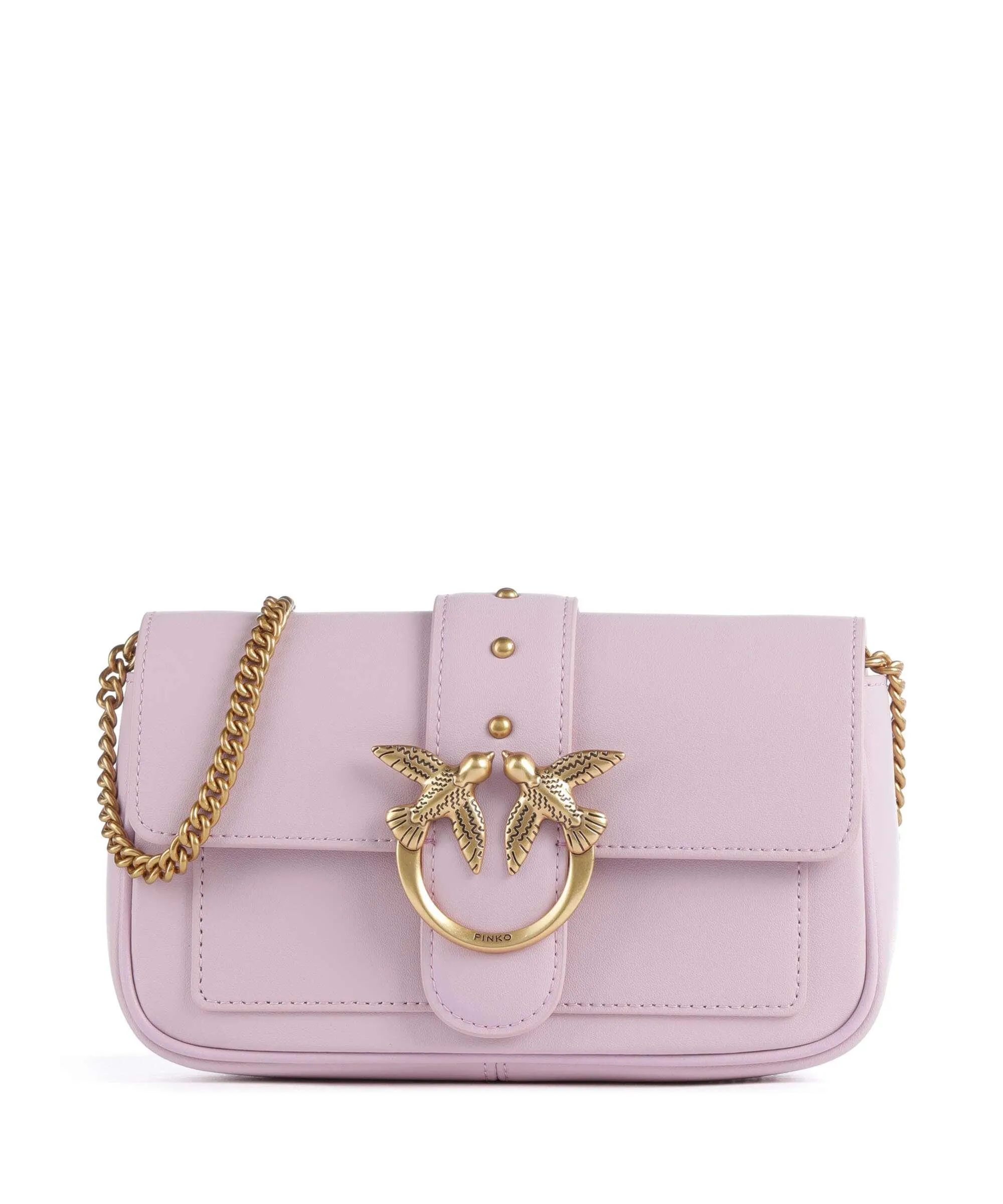  Pinko Love One Borsa a tracolla pelle a grana fine viola  