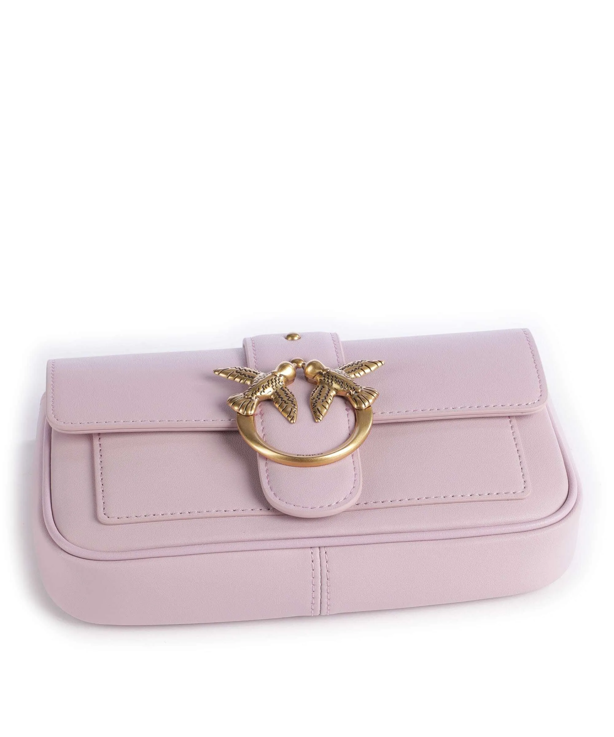  Pinko Love One Borsa a tracolla pelle a grana fine viola  