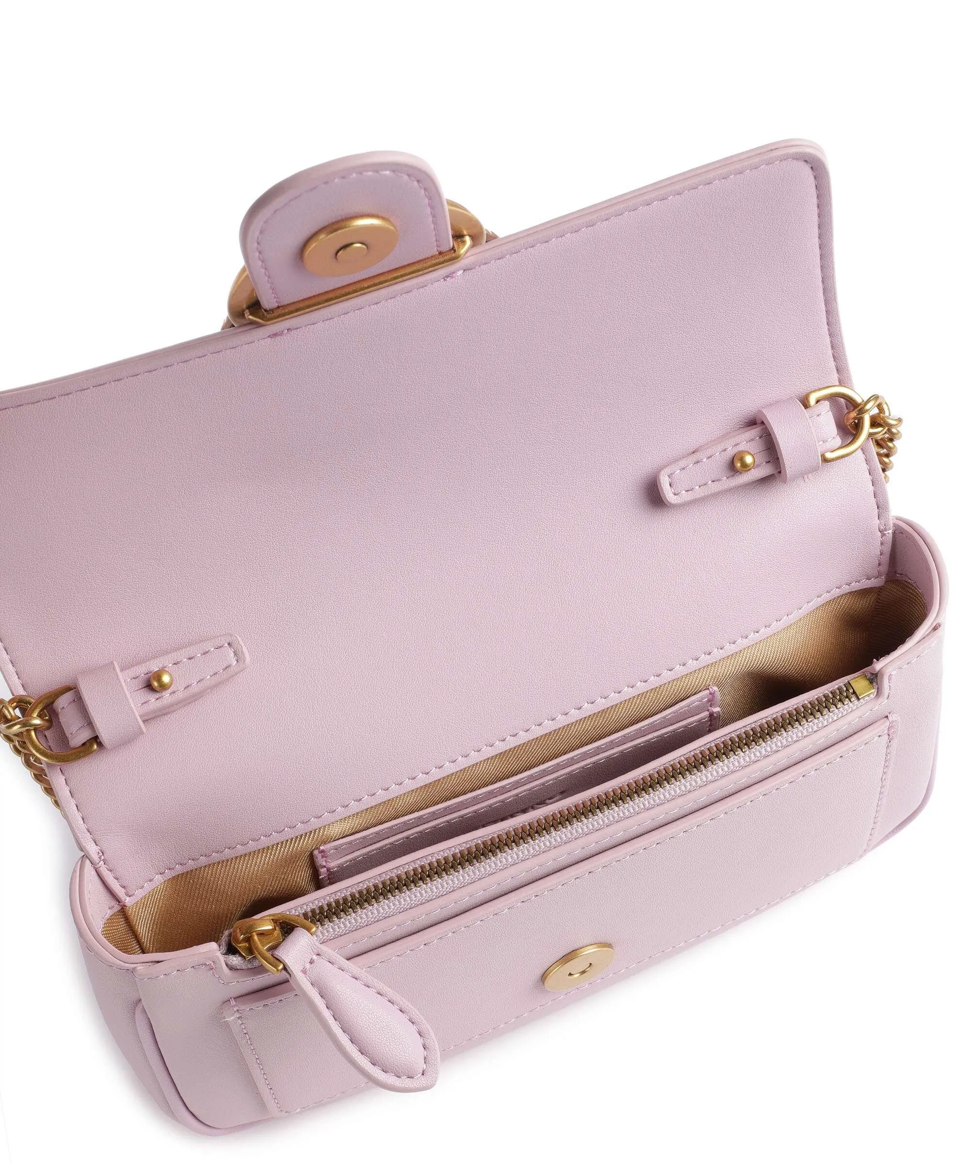  Pinko Love One Borsa a tracolla pelle a grana fine viola  