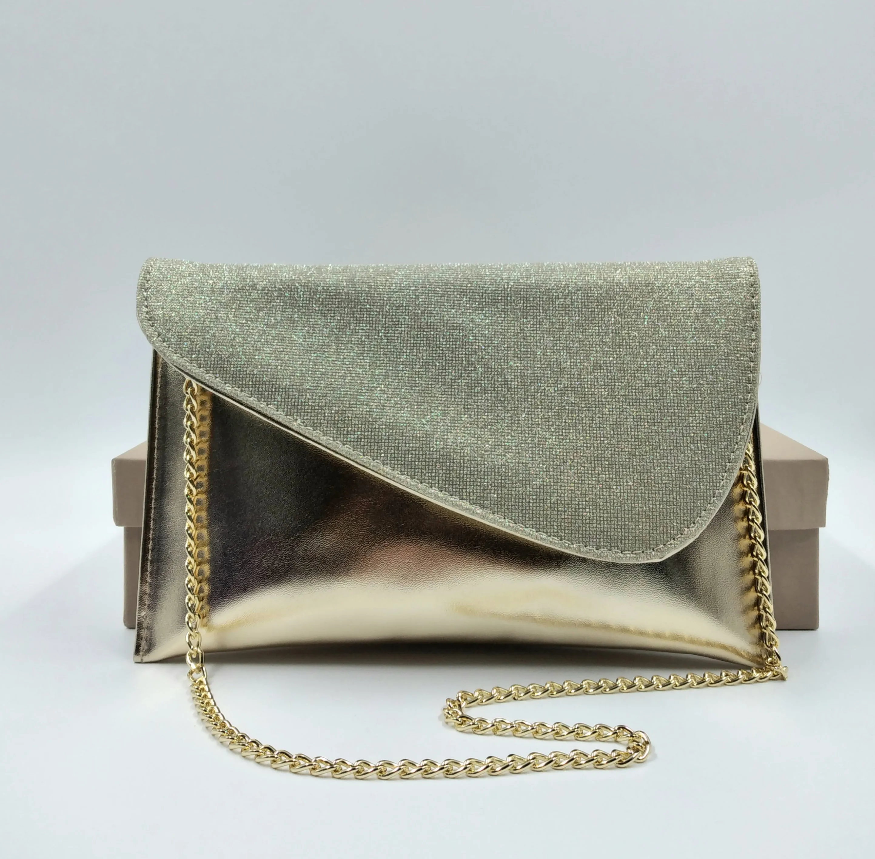 POCHETTE PLATINO TESSUTO GLITTER