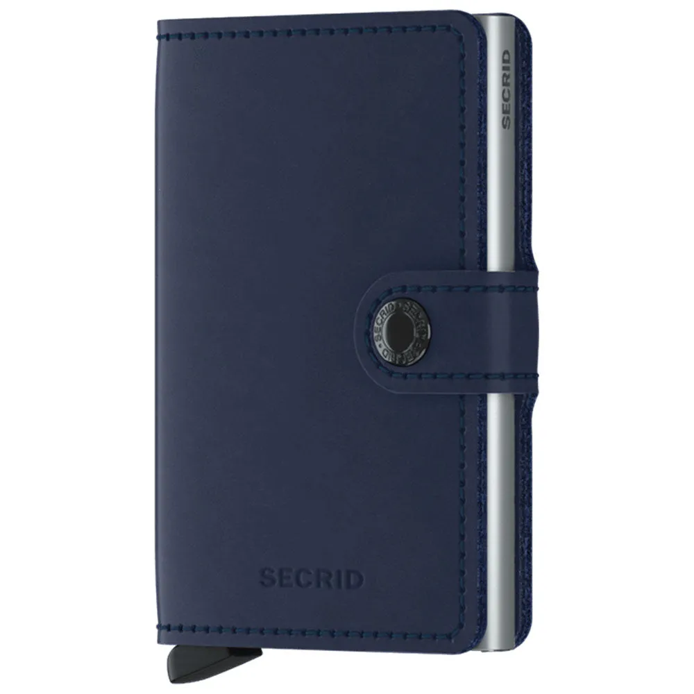 Porta Carte con Clip SECRID linea Original in Pelle Navy con RFID